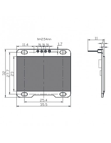 0.96" 128X64 OLED LCD Display (I2C, SPI)
