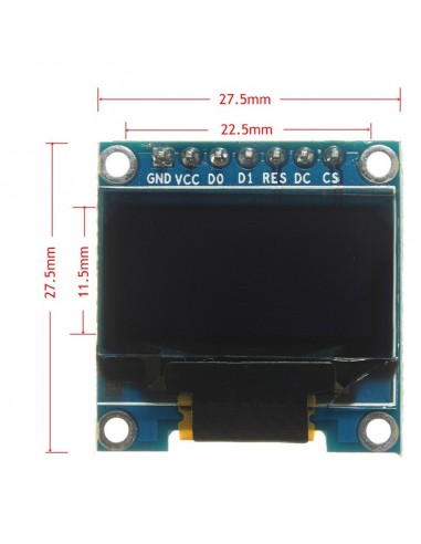 0.96" 128X64 OLED LCD Display (I2C, SPI)