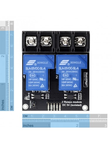 Реле - 2 канала 5V (30A)