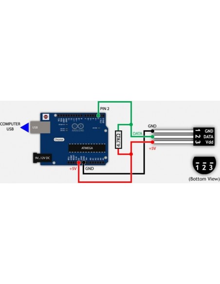 ᐉ DS18B20 Sensor de temperatura Termómetro Arduino TO-92