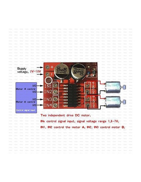 MX1508 2-channel DC motor driving