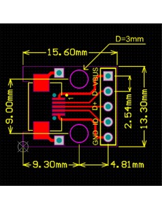 Micro USB to DIP 2.54mm Adapter 2