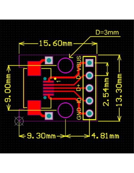 Micro USB to DIP 2.54mm Adapter