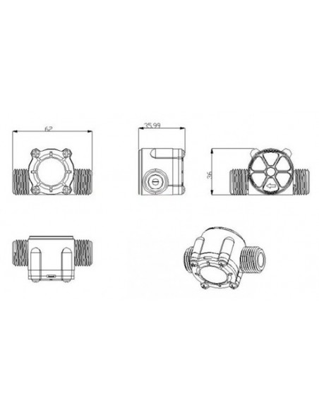 Water Flow Sensor 1-30L/min 2.0MPa Water Flow Sensor 1-30L/min 2.0MPa