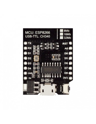 WIFI D1 MINI ESP8266 dev. board, USB CH340G (32Mb flash)