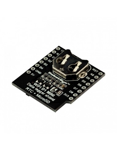WIFI D1 mini - Data logger shield: RTC DS1307 with battery + MicroSD