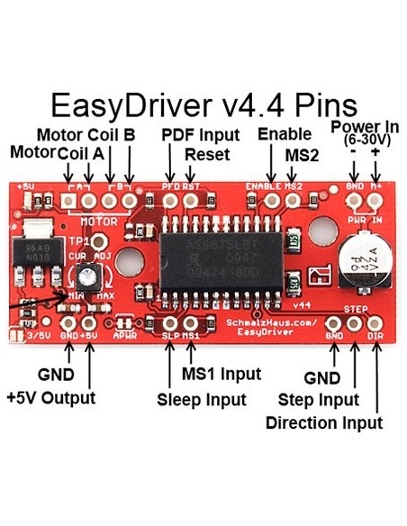 5Pcs A3967 EasyDriver Stepper Motor Driver V4.4+Pin Header For Arduino US New 