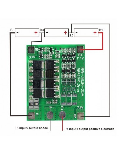 3S 25A Li-ion Lithium Battery 18650 Charger Protection Board