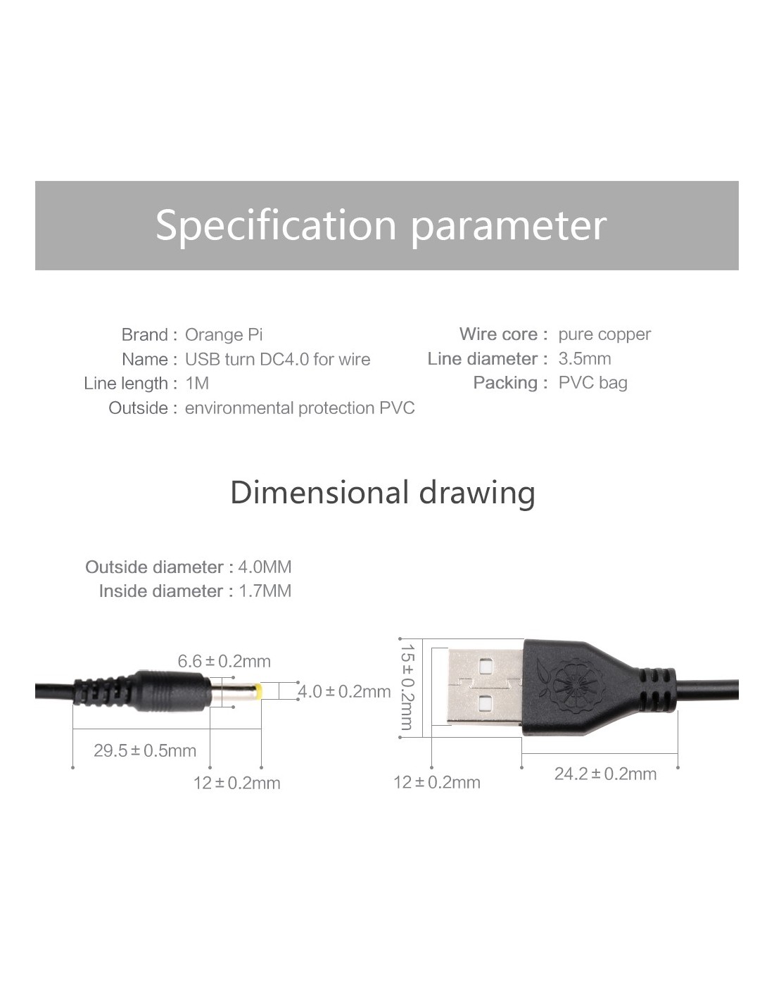 お得 KAUMO USB電源コード DCプラグ L字 4.0 1.7mm 5V 2A対応 1m 給電 充電 コード ケーブル 横向き 黒 