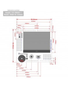 Graphic LCD 128x64 Buzzer Shield compatible for Arduino Uno, Mega 2560, Leonardo 2