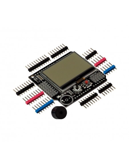 Graphic LCD 128x64 Buzzer Shield compatible for Arduino Uno, Mega 2560, Leonardo