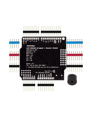 Graphic LCD 128x64 Buzzer Shield compatible for Arduino Uno, Mega 2560, Leonardo