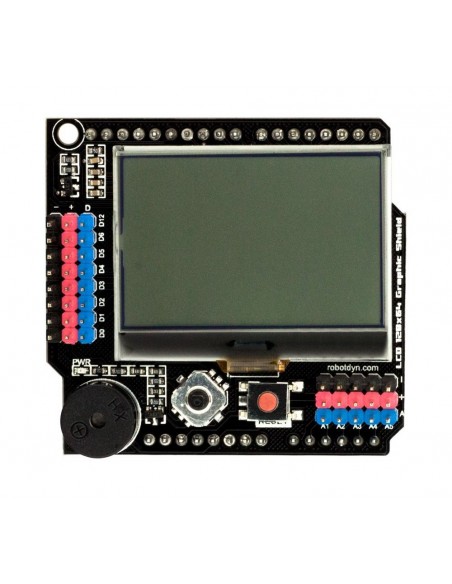 Graphic LCD 128x64 Buzzer Shield compatible for Arduino Uno, Mega 2560, Leonardo