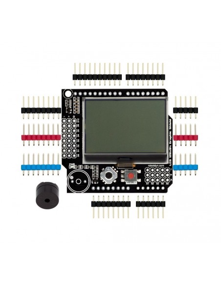 Graphic LCD 128x64 Buzzer Shield compatible for Arduino Uno, Mega 2560, Leonardo