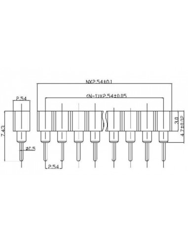 40P female header 1x40 Pin 2.54