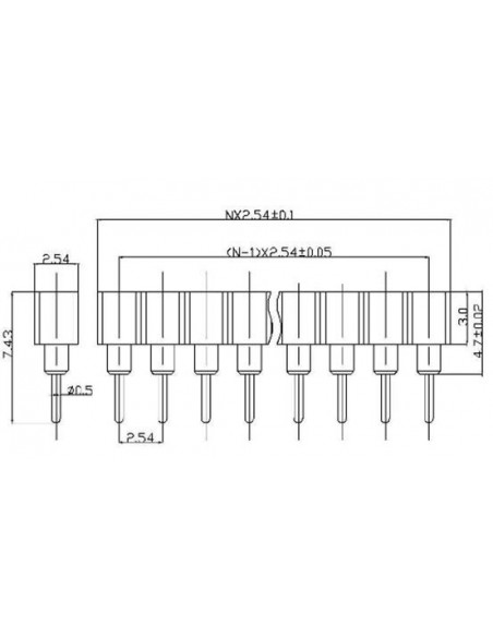 40P female header 1x40 Pin 2.54