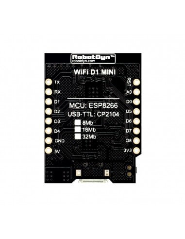 WEMOS WIFI D1 MINI ESP8266 dev. board, USB CP2104