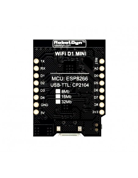 WEMOS WIFI D1 MINI ESP8266 dev. board, USB CP2104