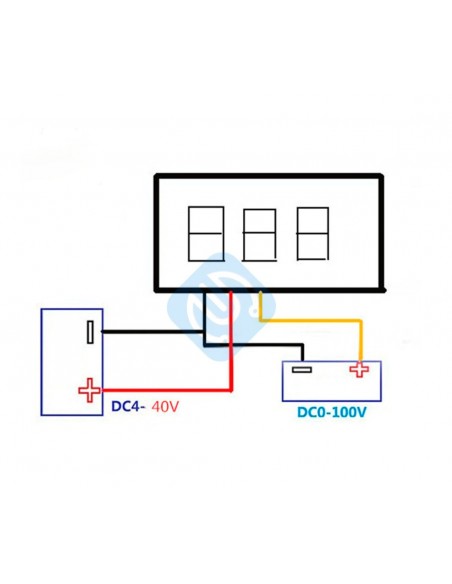 DC Voltmeter 0.28" 0-100V Three Wire BLUE