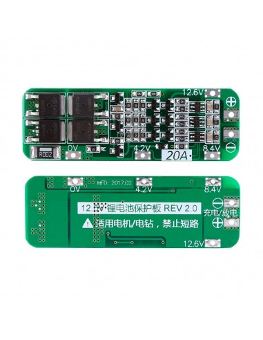 3S 20A Li-ion Lithium Battery 18650 Charger Protection Board BMS 12.6V