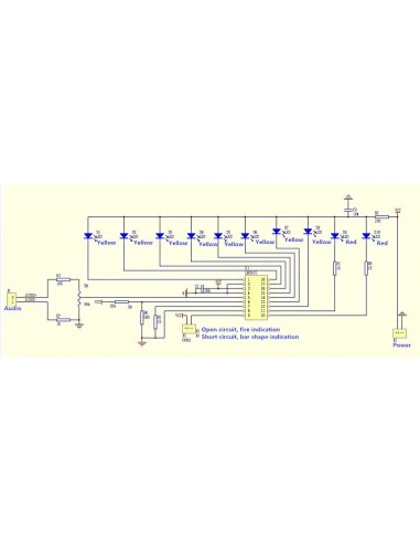 LM3915 10 segment Audio Level Indicator LED
