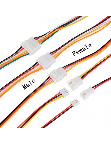 Female with 20cm Wires Cables 10 Sets 2.54mm SM 2-Pin 2P Connector plug Male Female with 20cm Wires Cables 10 Sets 2.54mm SM 2-Pin 2P Connector plug Male