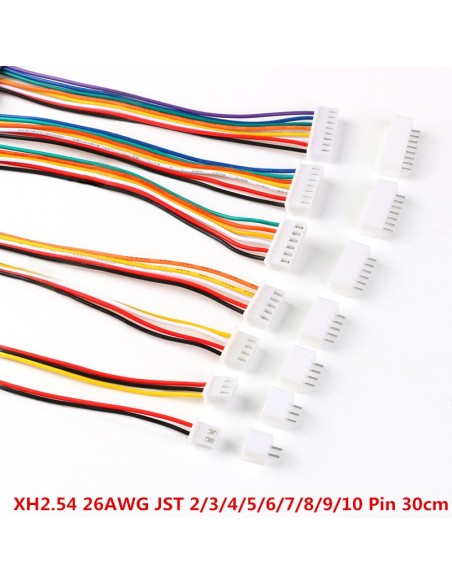 Female with 20cm Wires Cables 10 Sets 2.54mm SM 2-Pin 2P Connector plug Male 