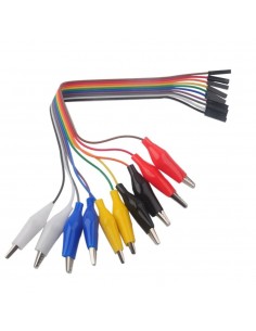 30cm 10pin Double End Alligator Clips Jump Wire Male Female 2