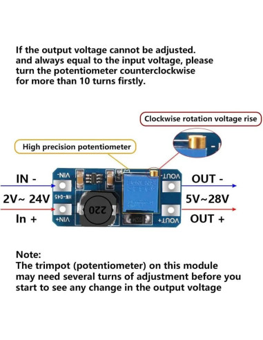 MT3608 DC-DC Step Up Power Module 2A USB TYPE C