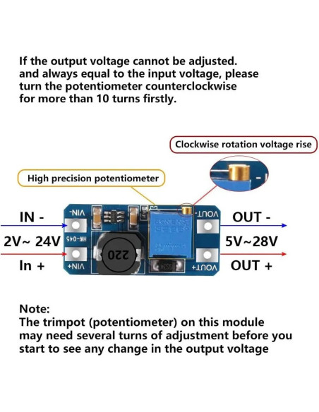 MT3608 DC-DC Step Up Power Module 2A USB TYPE C