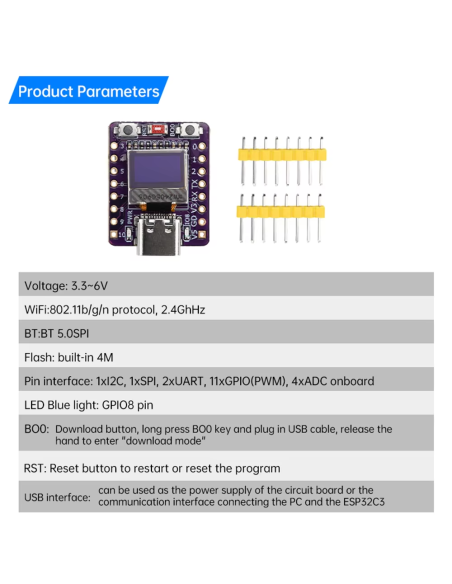 ESP32-C3 WiFi Bluetooth Display