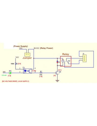 2 kanālu relejs (5v)