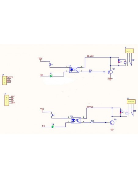 2 kanālu relejs (5v)