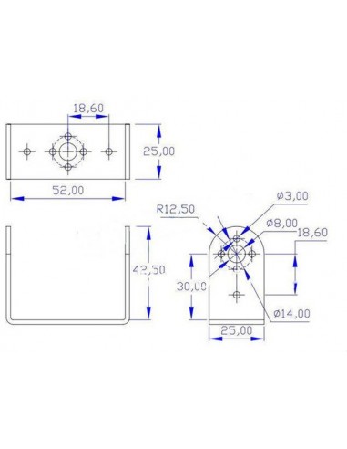2 DOF Long Pan and Tilt Servos Bracket