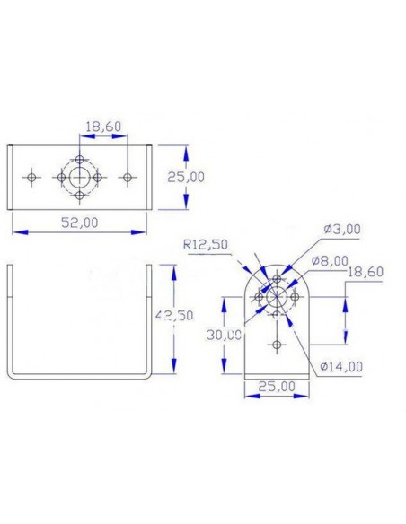 2 DOF Long Pan and Tilt Servos Bracket