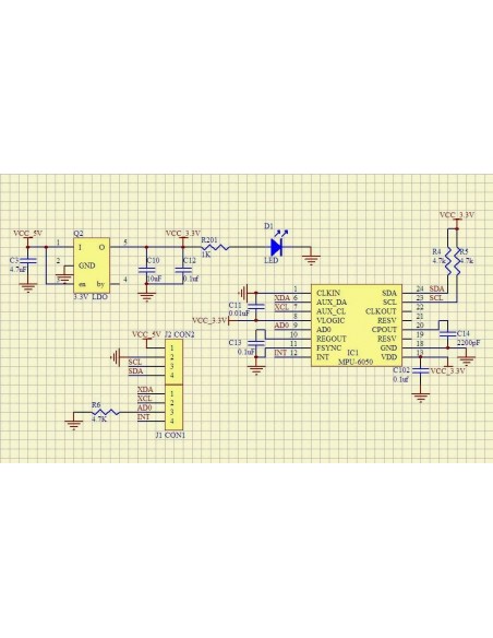 GY-521 - 3 Axis Gyroscope + Accelerometer MPU-6050