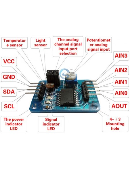 PCF8591 AD / DA converter